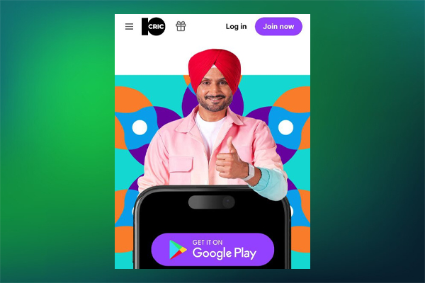10CRIC APK installation step 2 with "Google Play" button