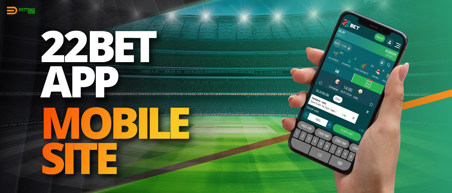 Registration in the mobile application of bookmaker 22bet
