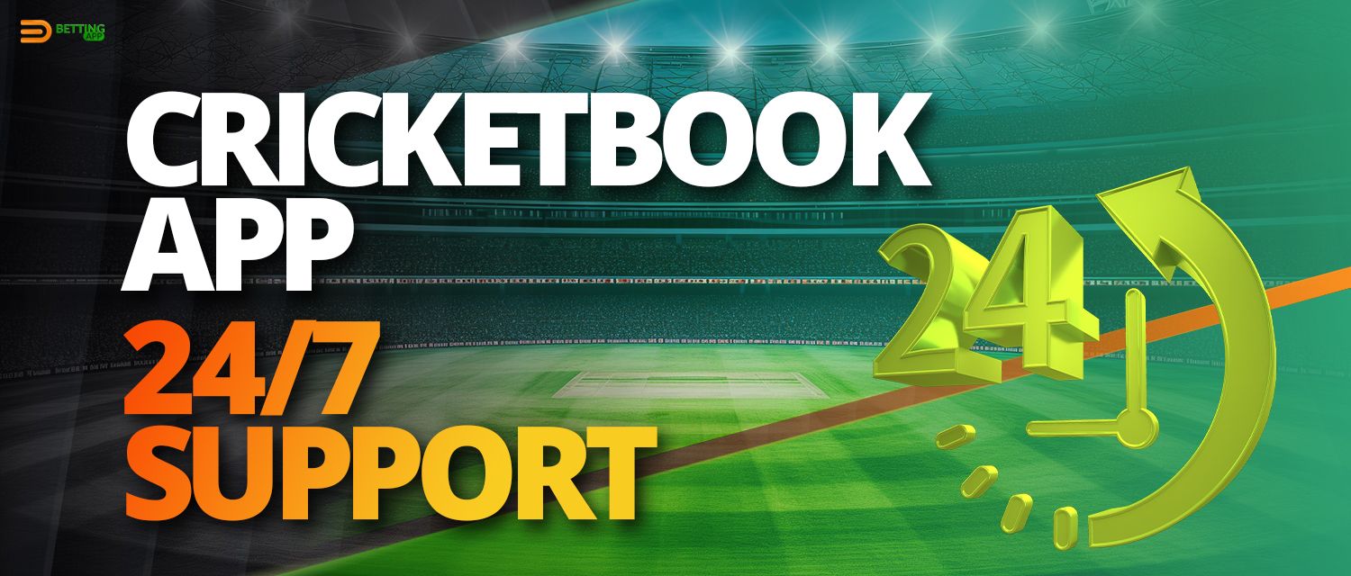 Betway online bookmaker support contacts in the CricketBook mobile app