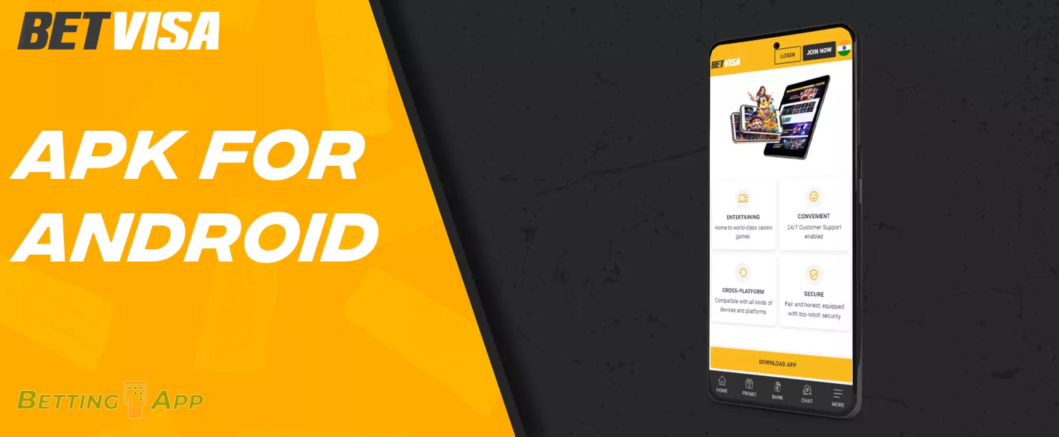 The downloading and installing procedure Betvisa app for Android 