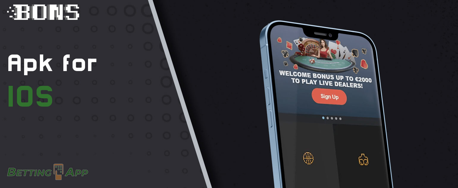 Bons Bet functional and fast version of the application for IOS OS