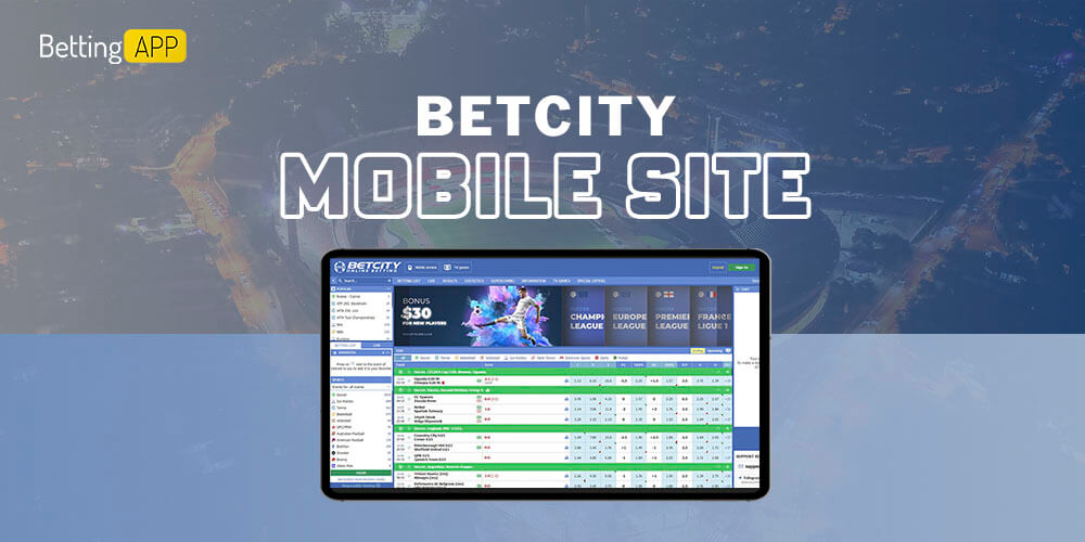 Betcity mobile site
