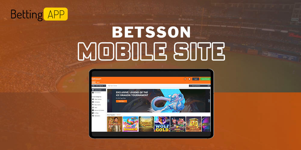 Betsson mobile site