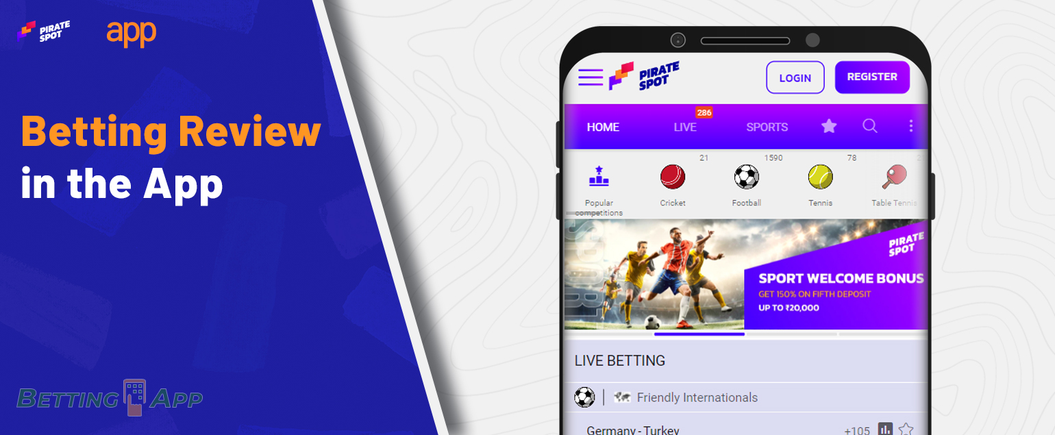 Which sports Pirate Spot users can bet on in the app