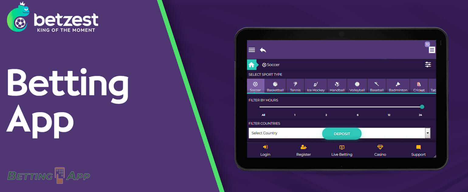Features of betting on sports in Betzest mobile app 