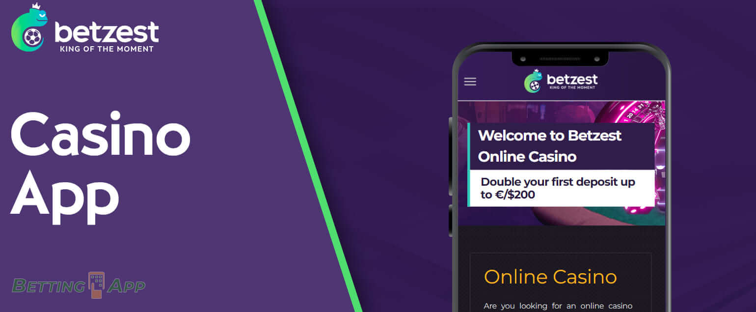 Features of the casino section and online games in the Betzest mobile app 