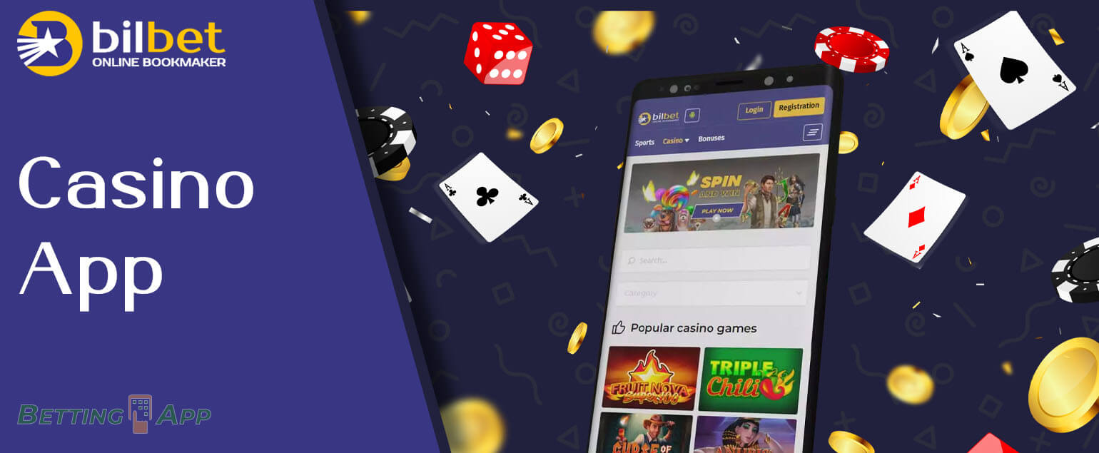 Features of the online casino section in the Bilbet app