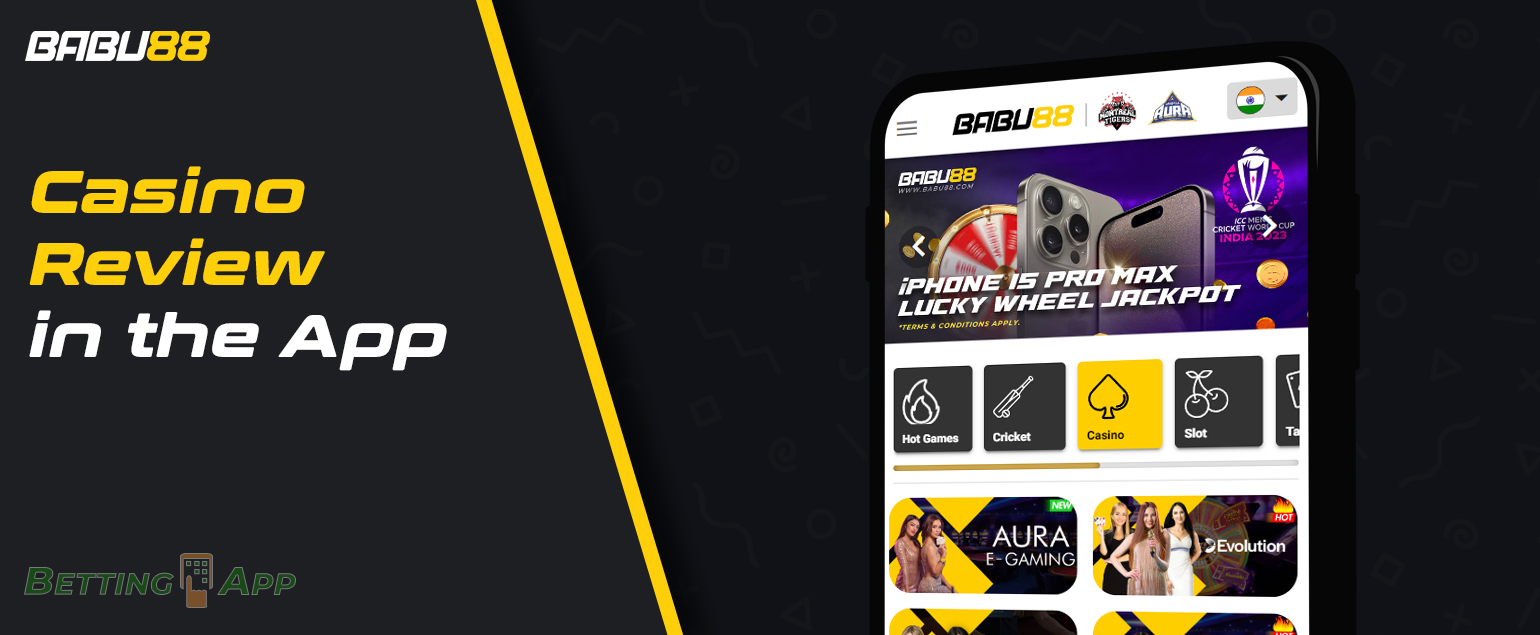 Games in the online casino section available in the Babu88 app 