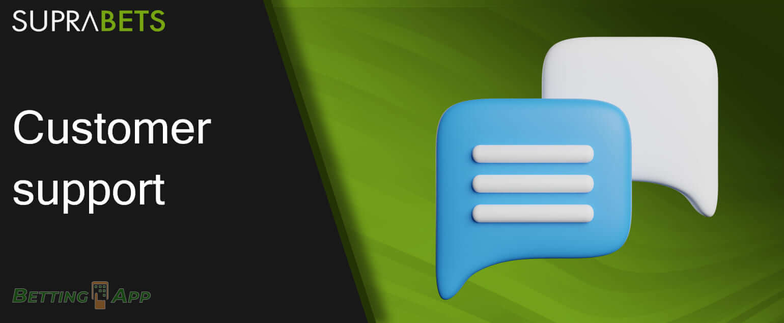 How you can contact the SupraBets support team using the mobile app