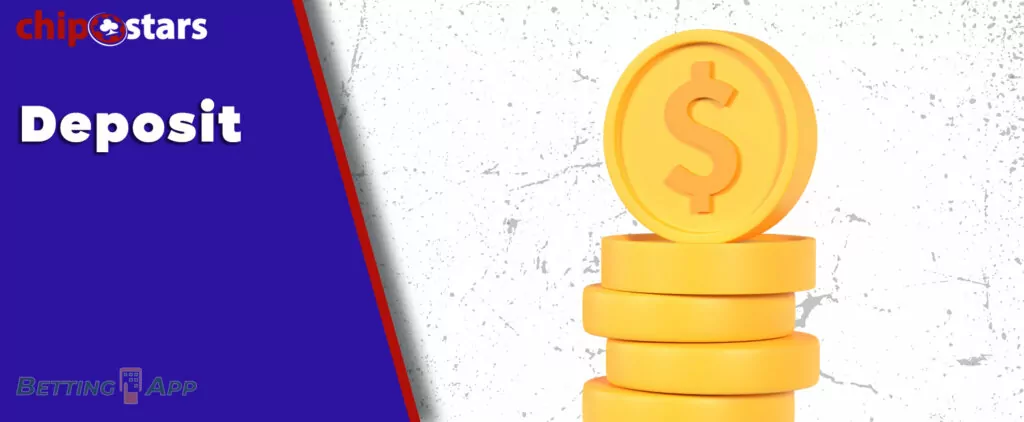 All avaliable Chipstars deposit methods for Indian users
