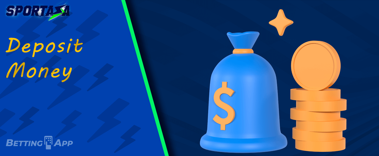 Users of Sportaza can deposit funds into their accounts