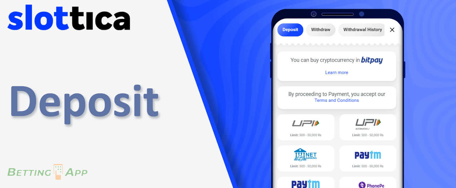 How to deposit funds to your Slottica account? 
