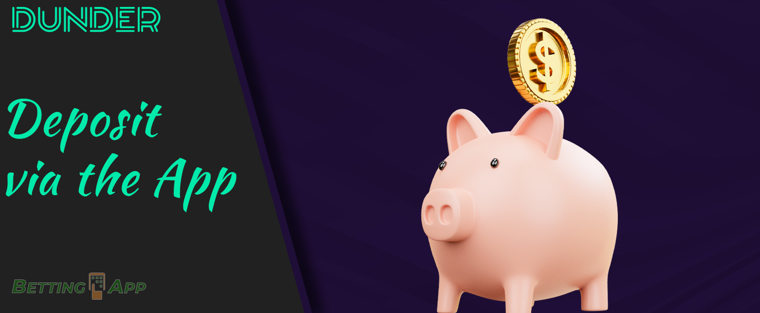 How Indian users can make a deposit on the site Dunder