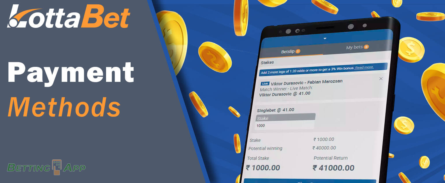 Which payment methods can be used by users from India in Lottabet