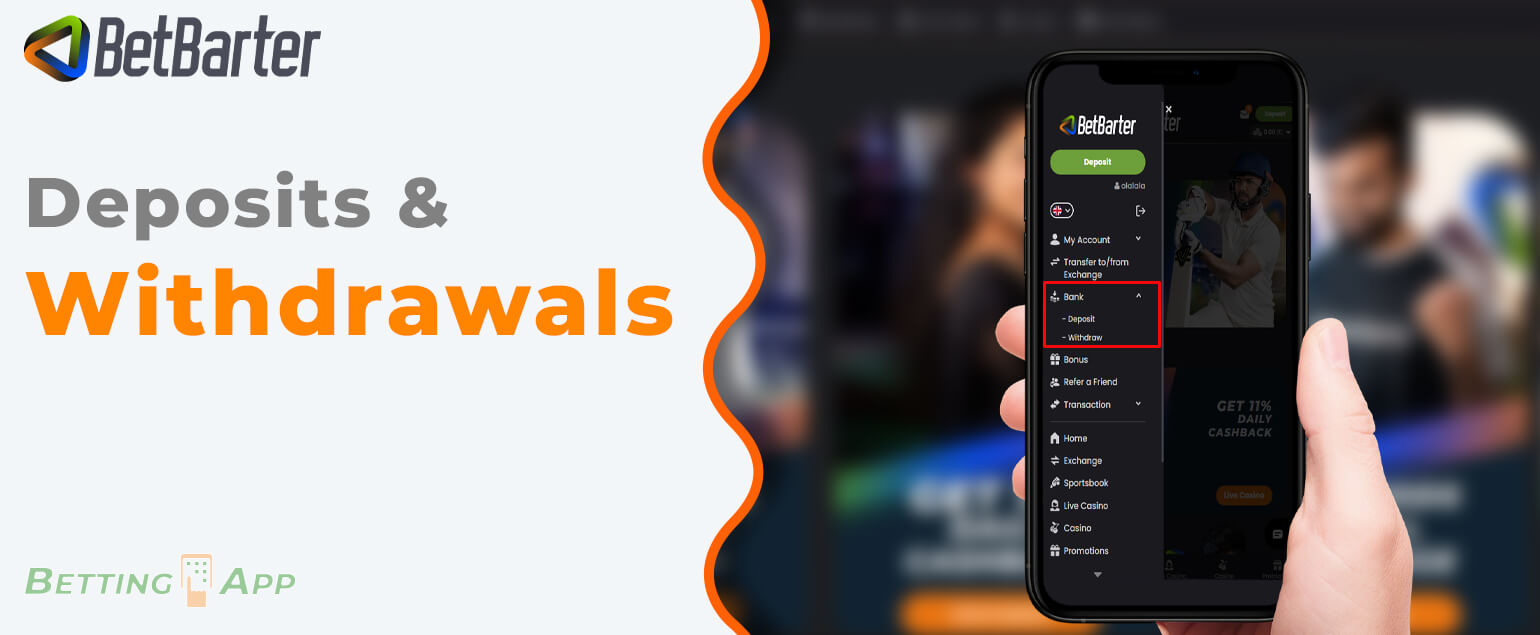 Deposits and Cashouts on Betbarter