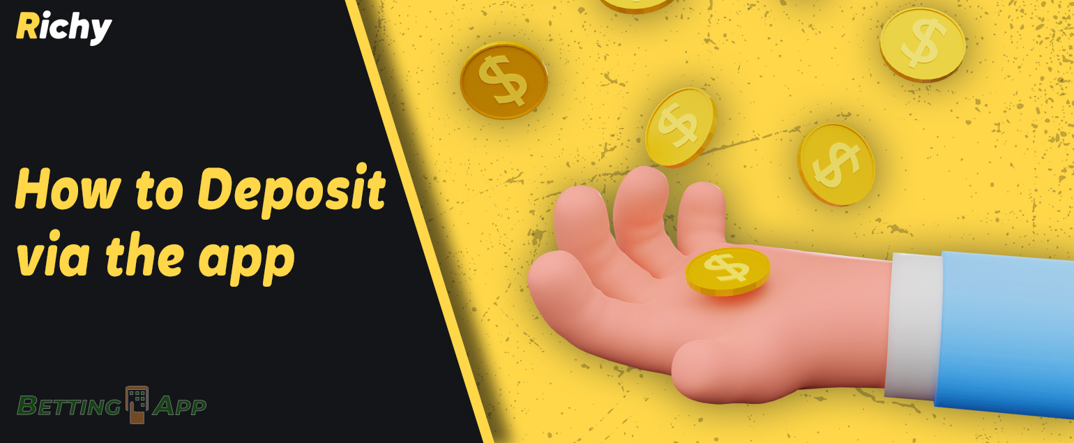 Payment methods available for deposit in Richy Bet, instructions for depositing