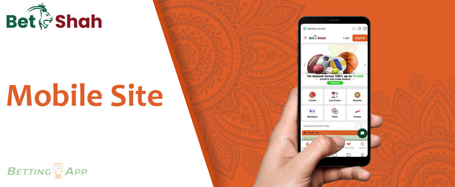 How Indian users can use the mobile version of the Betshah website 