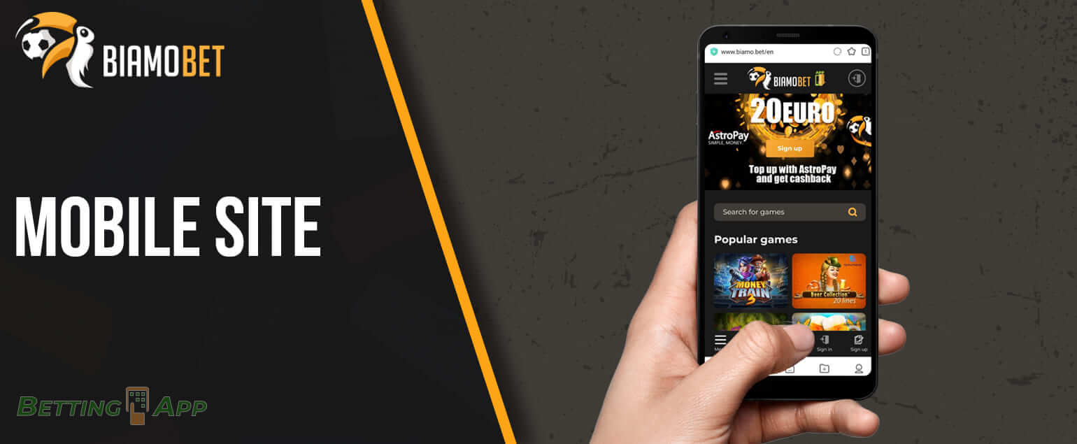 How you can bet with Biamo using the mobile version of the site