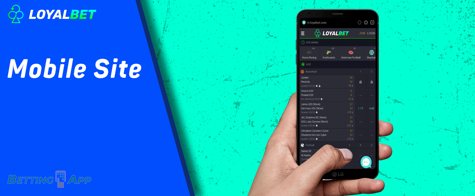 Loyalbet’s website automatically turns into the mobile version
