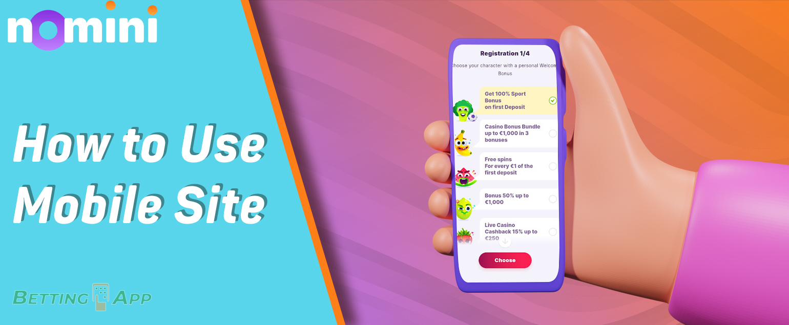 Using Nomini mobile app for sports betting and casino games