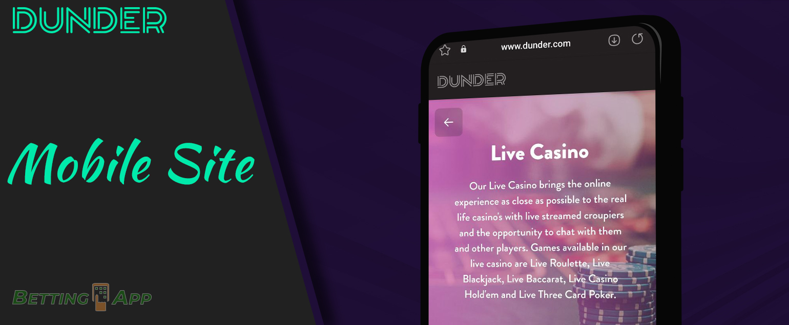Features of the mobile version of the site Dunder