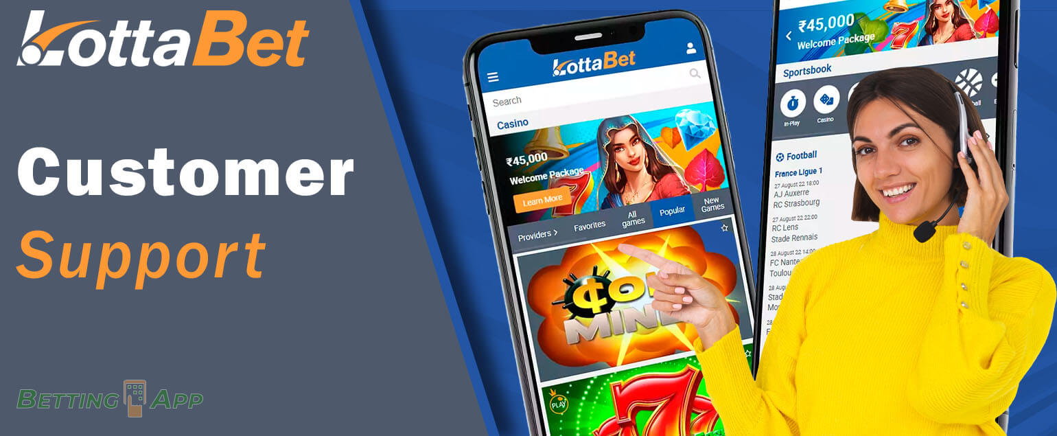 How to contact Lottabet support using the app