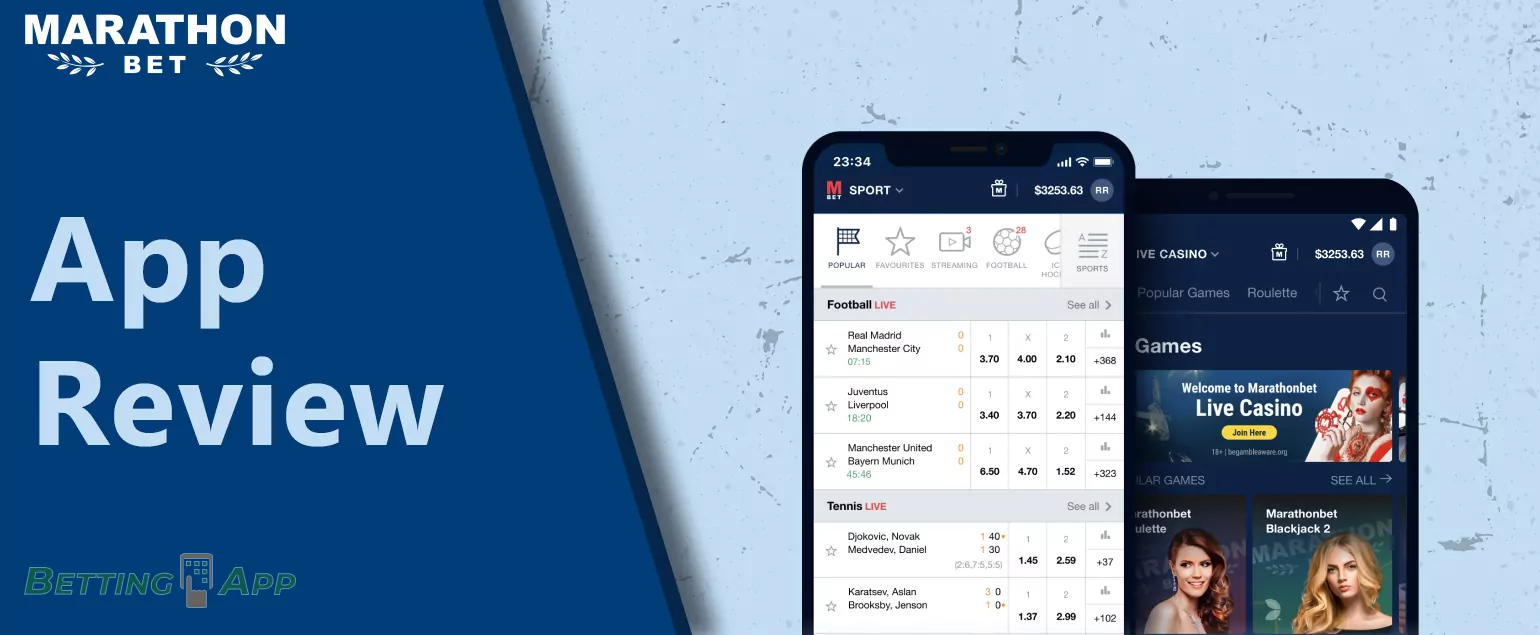 A detailed overview of the Marathonbet mobile app
