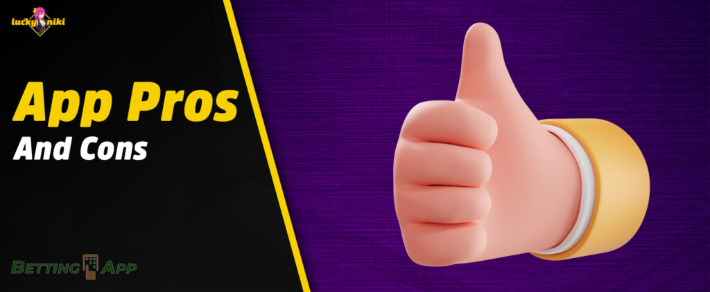 Advantages and disadvantages of LuckyNiki casino mobile application 