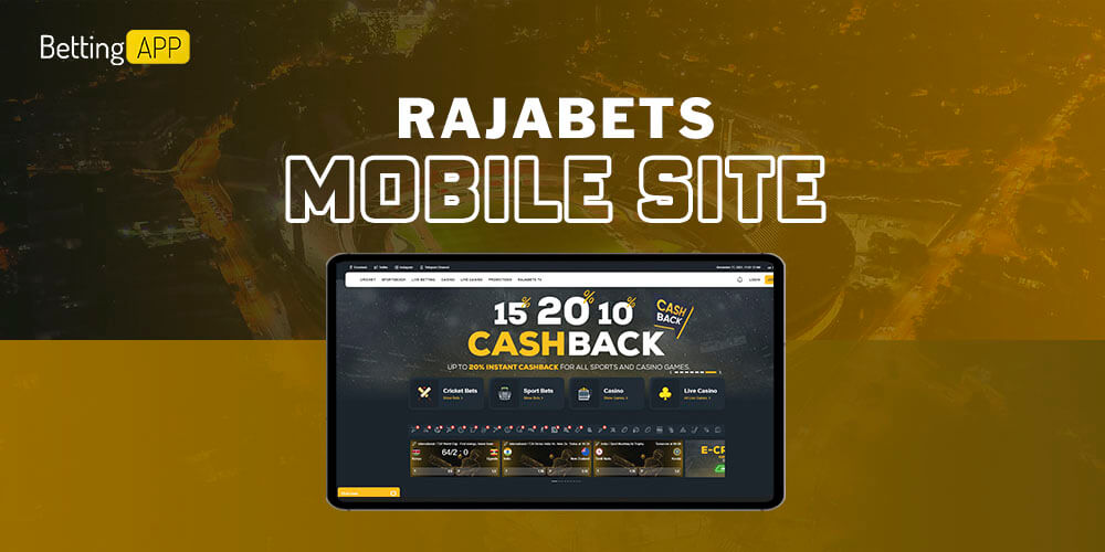 Rajabets mobile site