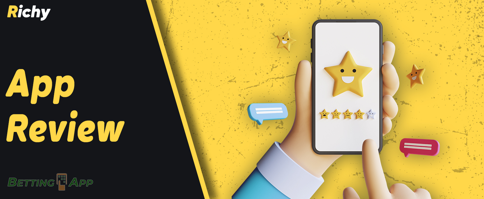 Richy Bet app review with star rating