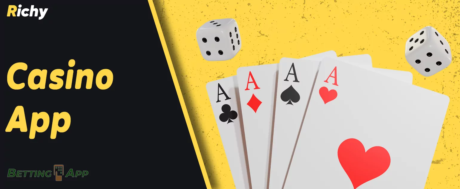 Features of online casino section in Richy Bet app for india users
