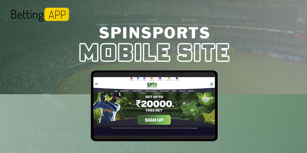 Spinsports mobile site
