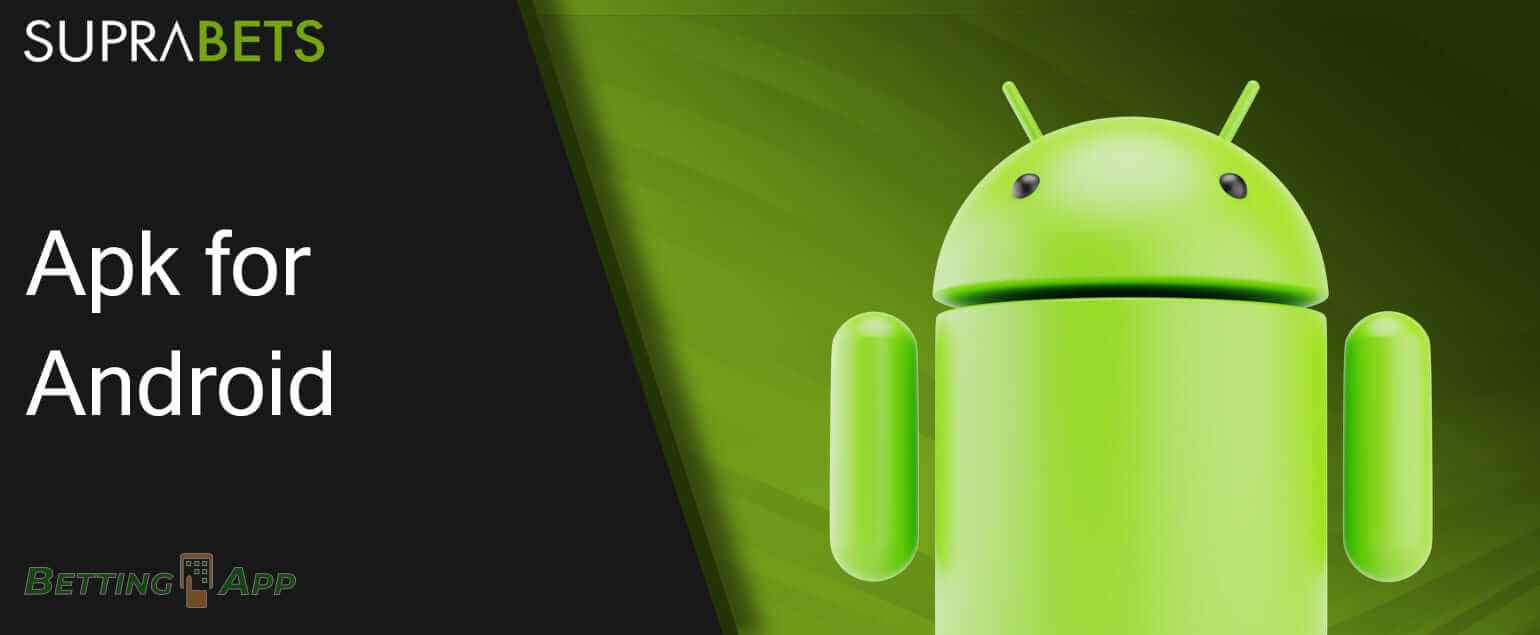Instructions for downloading the SupraBets mobile app on Android