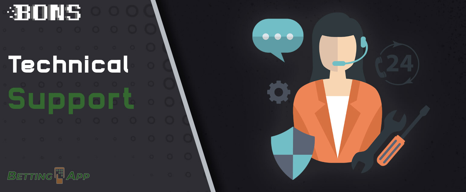 How works Bons Bet technical support in the application
