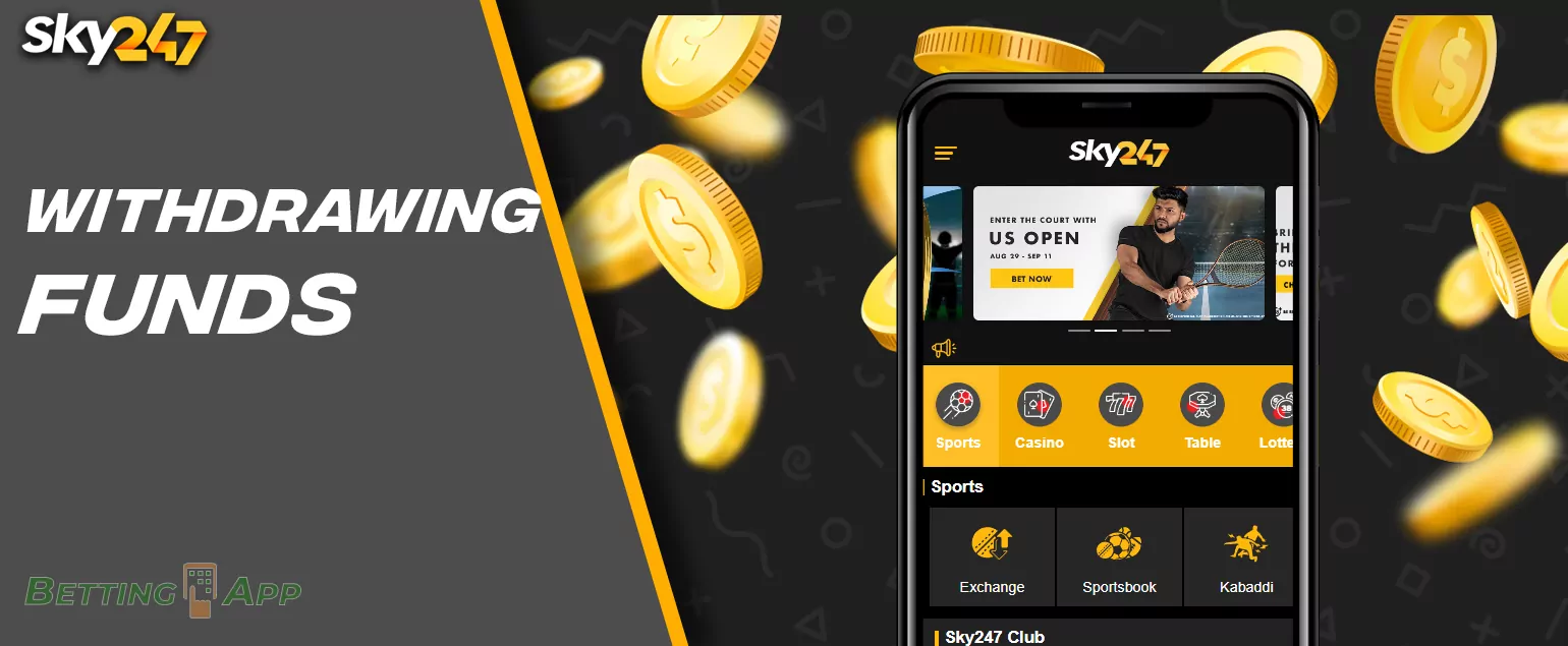 Minimum and maximum withdrawal amounts from Sky247, payment means