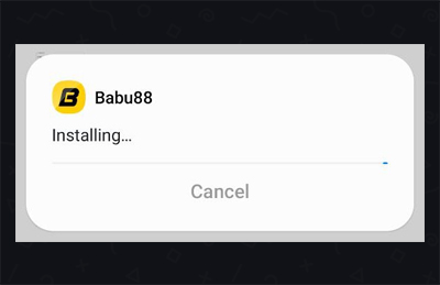 Babu88 app installing screen