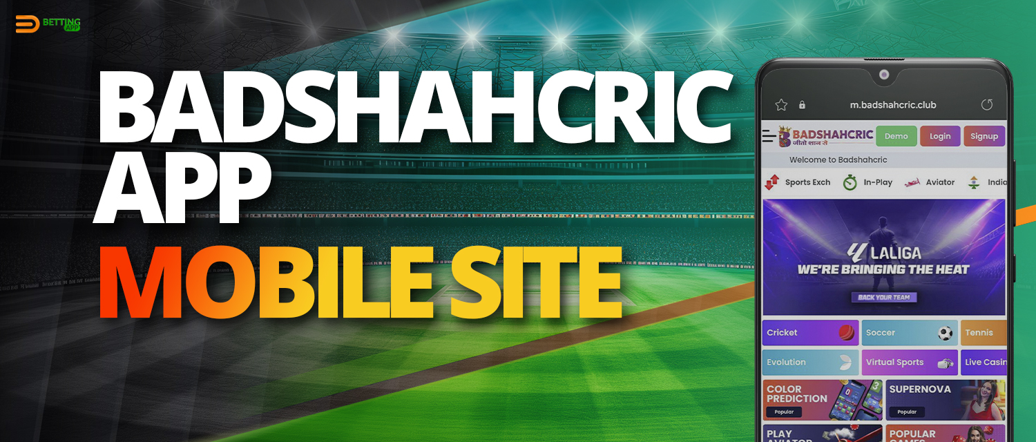 Features of the mobile version of the bookmaker's website Badshahcric