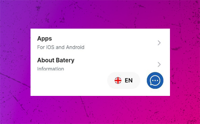 Batery mobile app section