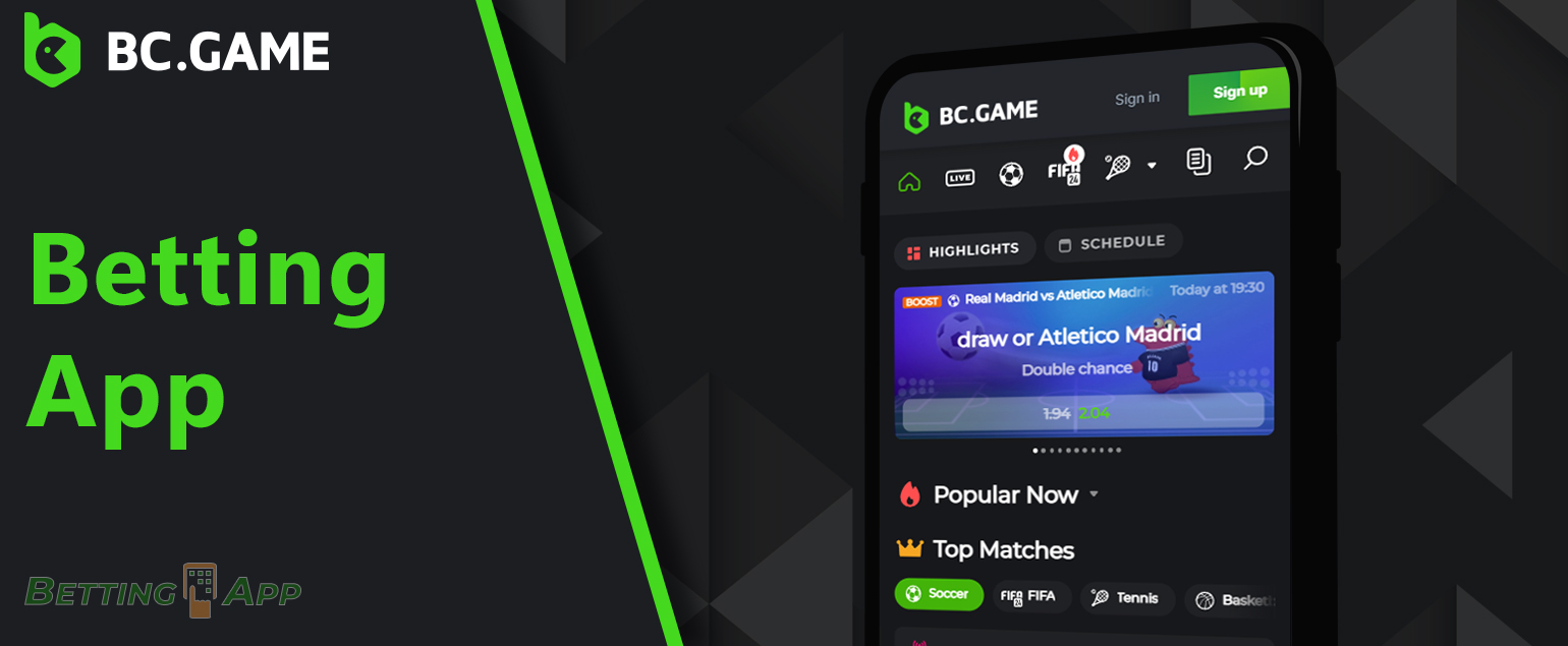 What are the features of BC Game mobile sports betting