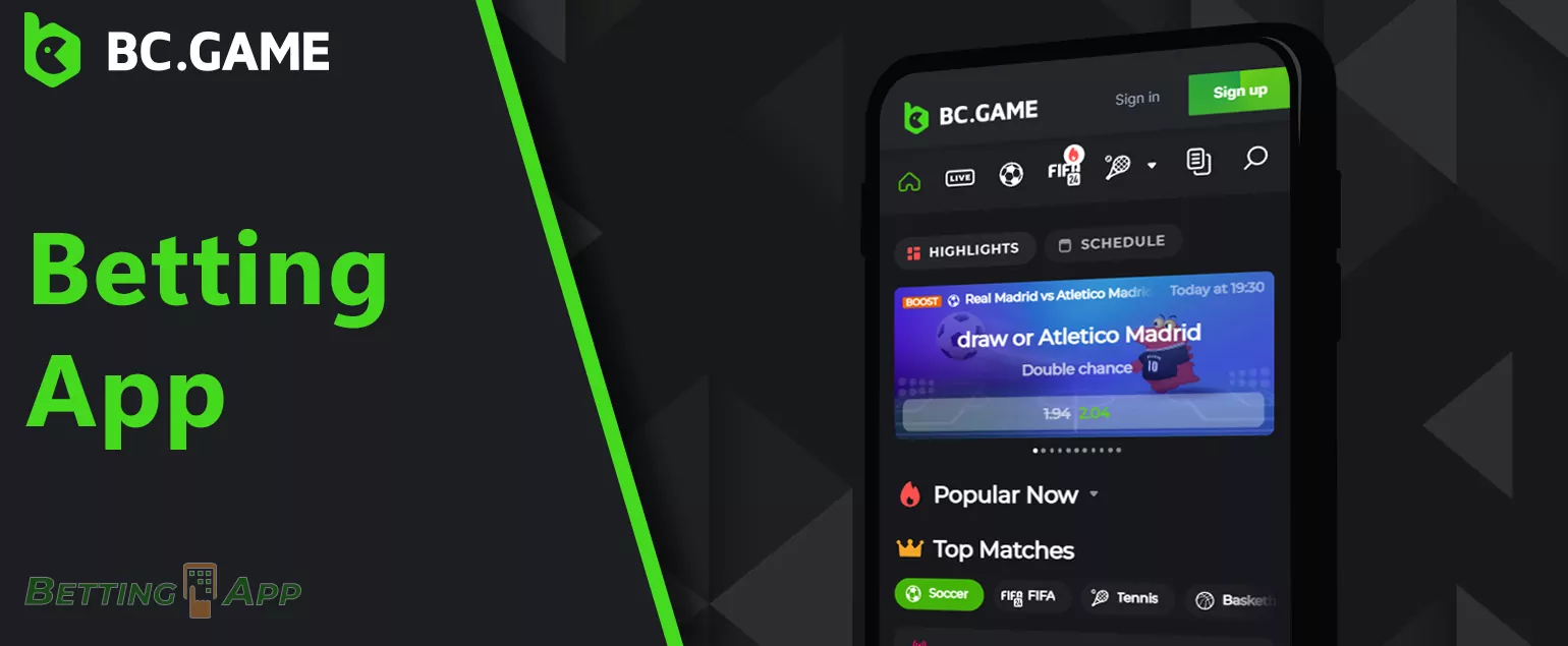 What are the features of BC Game mobile sports betting