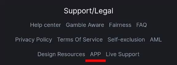 Go to the BC.Game app section