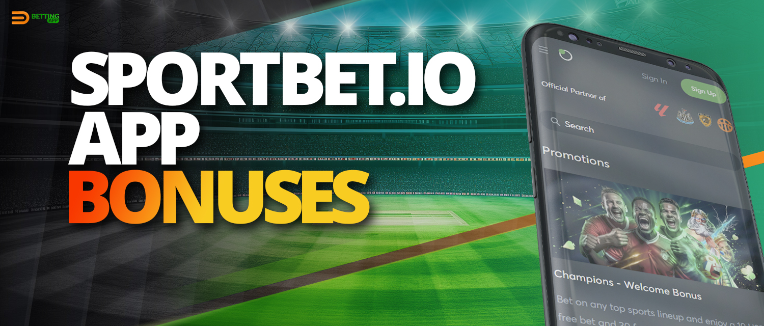 Sportbet.io welcome bonus and other in-app promotions