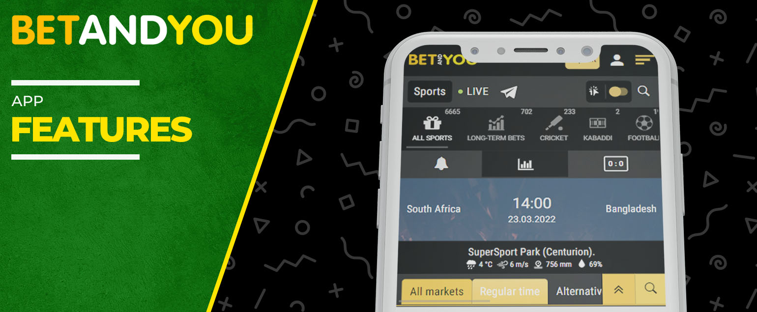 App features of the betandyou.