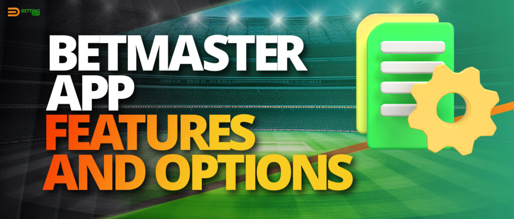 Available sections and features in the Betmaster 2025 app