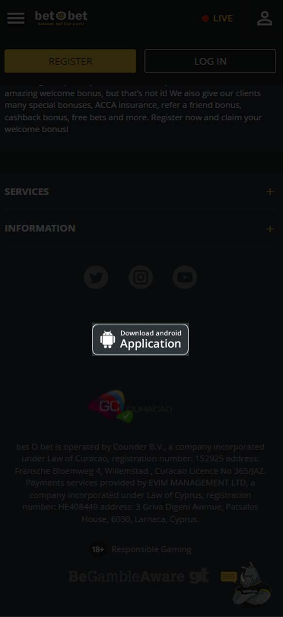 BetObet download app.