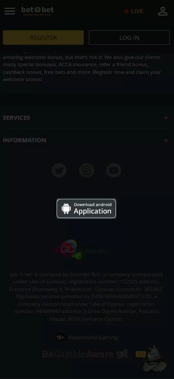 BetObet download app.