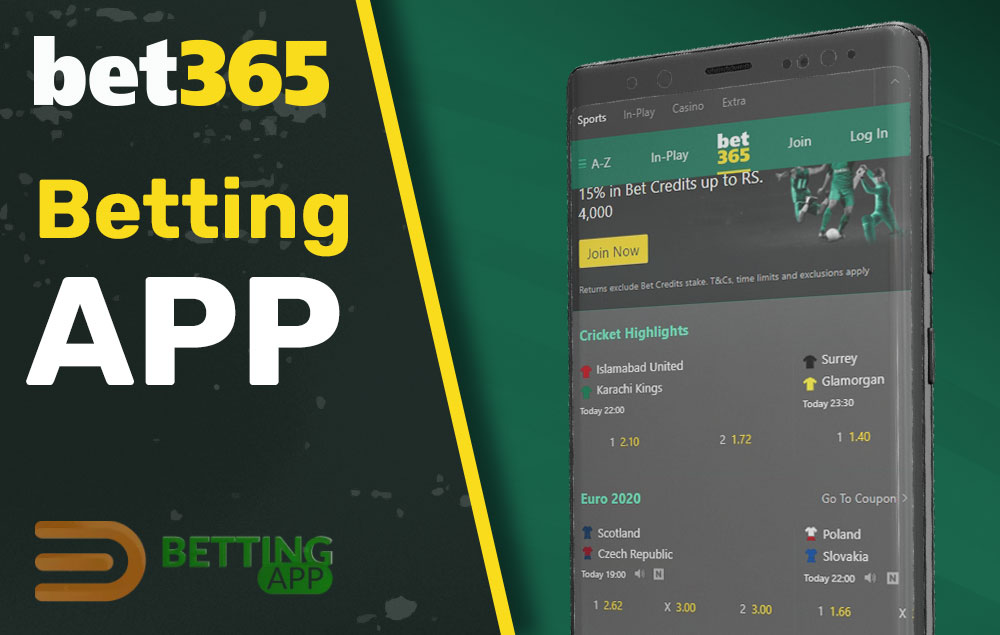 All available betting features, markets and odds on the bet365 app.