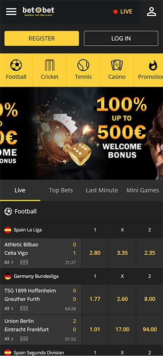 betobet main page screenshot.