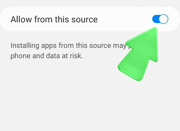 96in Android APK install — step 3: enable 'Allow from this source'.