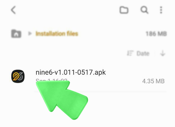 Open the downloaded 96in APK file for installation